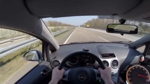 Opel Corsa D 1.4 ecoFLEX (2011) on German Autobahn - POV Top Speed Drive