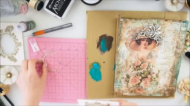 Vintage Collage on Canvas Mixed Media Process Tutorial ♡ Maremi's Small Art ♡ смотреть онлайн