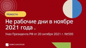 Нерабочие дни в ноябре 2021 года . Правовой статус «каникул».