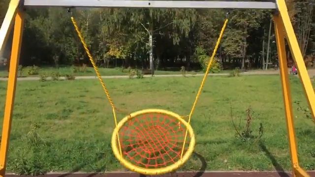 Качели гнездо ХИТ 100 см популярной расцветки желтый обод/оранжевая сеть смотреть онлайн