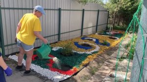 Ландшафтный дизайн на даче. Реставрация качели садовой.