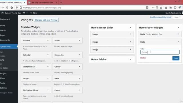015 Adding Footer Widgets | Wordpress Theme Development Course With Bootstrap 5 And PHP