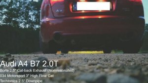 Audi A4 B7 2.0T Borla/Magnaflow Exhaust + downpipe + 034HFC (LINKS IN DESCRIPTION)