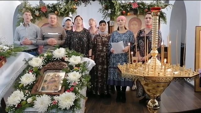 Колядка "Слава в вышних Богу" исполняет клирос храма "Всех Скорбящих радость" смотреть онлайн