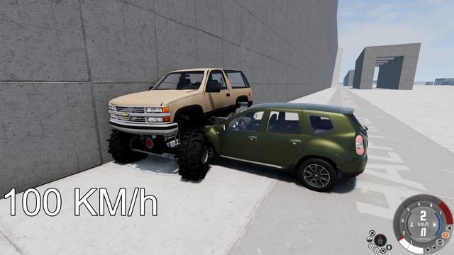 MONSTER TRUCK vs DACIA DUSTER! 200 Km/H CRASH TEST! - BeamNg Drive смотреть онлайн