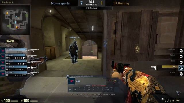 CS:GO POV Demo Mousesports ropz (26/8) vs SK (de_mirage) смотреть онлайн