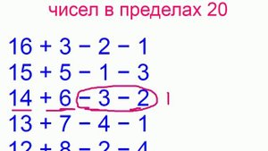 Сложение и вычитание в пределах 20