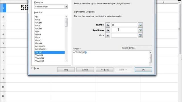 OpenOffice Calc functions: CEILING смотреть онлайн