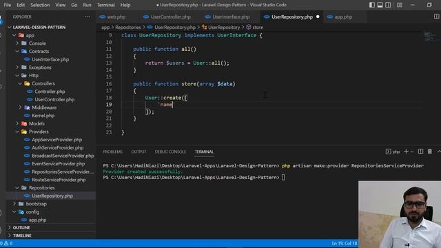 (05) Create User using Repository Pattern in Laravel | How to implement repository pattern in store