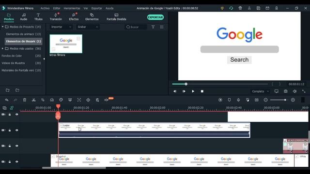 Animación! Busqueda de Google en Filmora X l Plantilla Editable смотреть онлайн