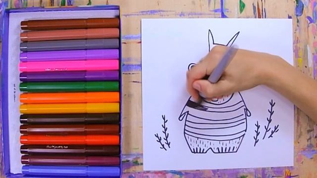 Рисуем мишку и зайчика фломастерами - урок рисования, рисуем дома поэтапно смотреть онлайн