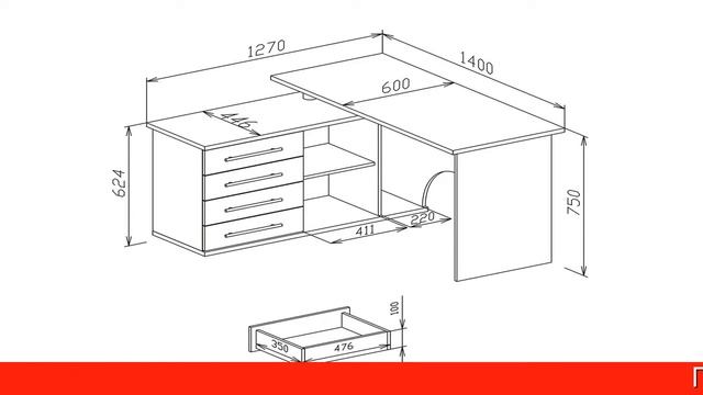 Обзор Компьютерный стол КСТ | HOFF смотреть онлайн