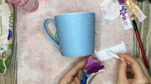 Приклеиваем декор к кружке. Полимерная глина / DIY. Glue the decor to the mug. Polymer clay