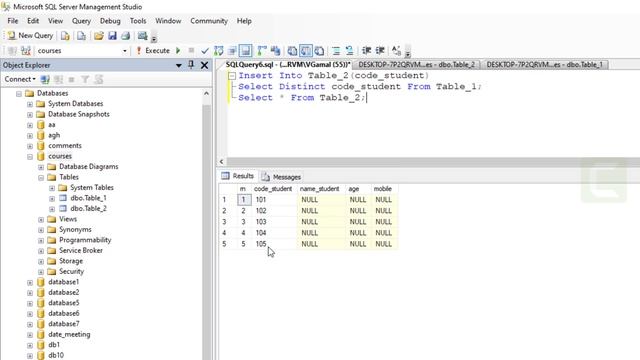 How to Insert Only unique values from one table to another in SQL Server database смотреть онлайн