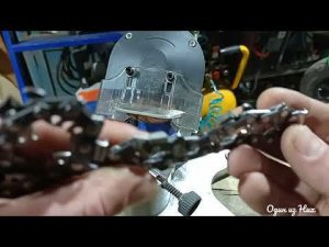 Перетачиваю пильную цепь под 10° для продольного пиления.