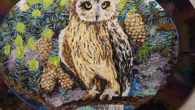 Мозаика "Сова". Автор мозаичное панно Вероника Конечнова. смотреть онлайн