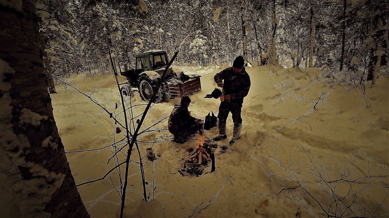 ДОРОГУ ЗАСЫПАЛО СНЕГОМ. ПРОРЫВАЕМСЯ НА ТРАКТОРЕ К УЧАСТКУ. смотреть онлайн