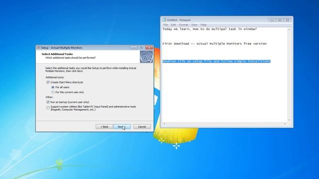 Windows 7 Dual Monitor Taskbar смотреть онлайн
