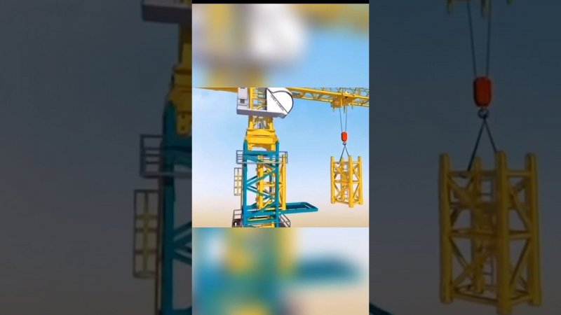 Animation tower crane assembly! #shorts
