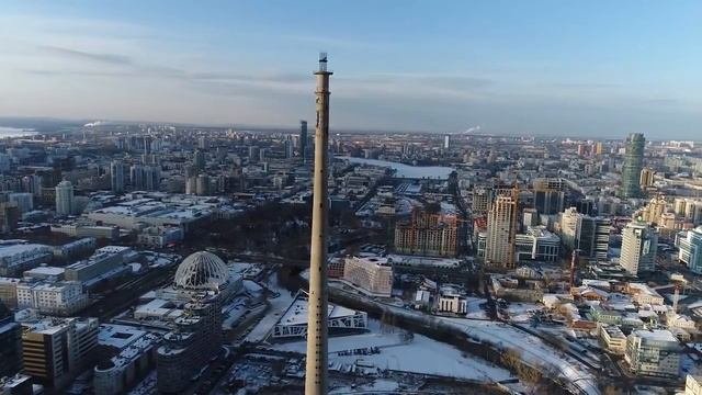 Недостроенная телебашня в Екатеринбурге с высоты птичьего полета,  Наш Урал