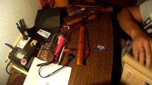 Быстрый рисунок выжигателем,на кожаных ножнах.