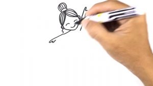 How to DRAW a BALLERINA Easy Step by Step