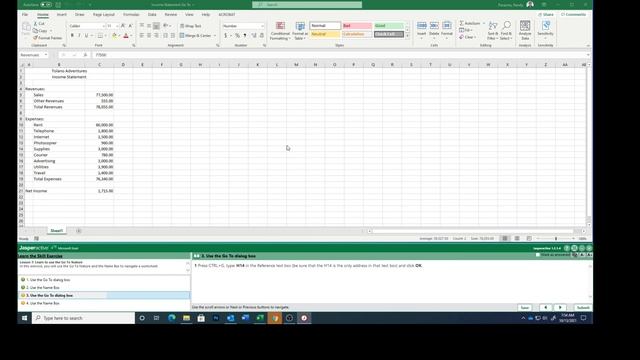 Excel Lesson 7c Go To a Cell or Named Range