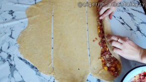 Пирог Улитка с фаршем. Мясной пирог. Ерекше еттен бәліш. Необычно и вкусно.
