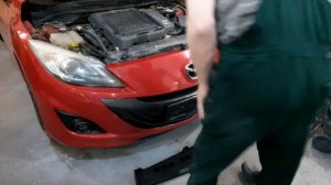 Mazda - 3 MPS  2.3 Turbo 6MT - Обзор, дефектовка и установка зазоров по бамперу.