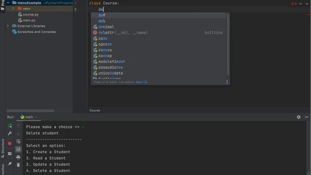 Python Console Menu Example