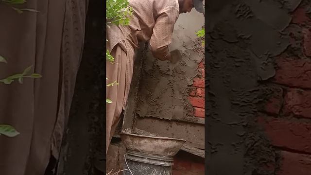 how to repare brick wall ,  wall plaster fast & beauty part 484  #videoshort