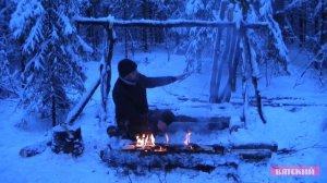 Постройка укрытия в лесу зимой / ИСПЫТАНИЕ В ЛЕСУ!Forest,bushcraft,зимний кемпинг