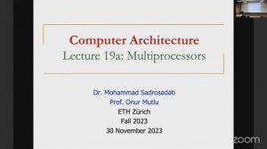 Computer Architecture - Lecture 19: Multiprocessors and Memory Ordering (Fall 2023)