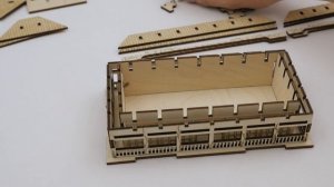 Подарочный чайный домик-шкатулка на лазерном станке. Резка фанеры 3мм.