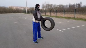 Колесо на мышцы, покрышка на рельеф!) Тренировка с резиной от автомобиля