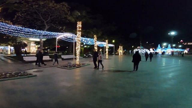 Ялта ЗИМОЙ Новогодняя Ялта Ночная набережная Ялты Зимой Рождественская Ялта