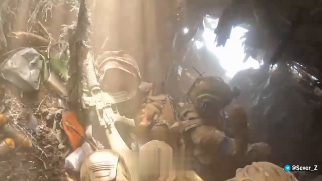 Позиции ВСУ вдоль ж/д путей под Авдеевкой. смотреть онлайн