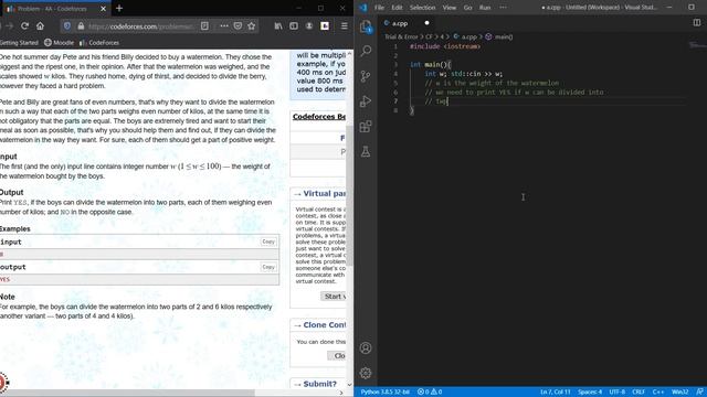 CodeForces # 4A - C++