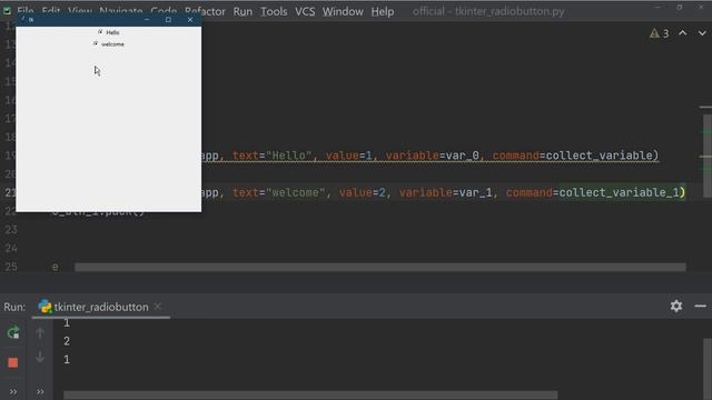 Tkinter GUI - Checkbox, Radiobutton and Messagebox
