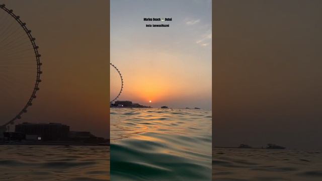 Marina Beach 🏝️ Sunset #dubai #travel #dubaivacation #traveltodubai #marinabeach #beachlife