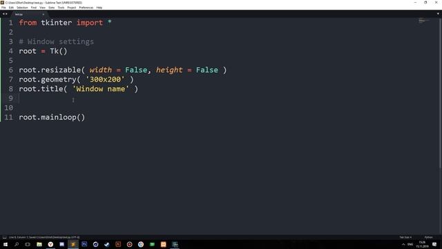 TKINTER  1   Настройка окна в tkinter
