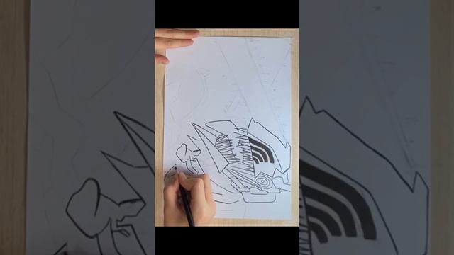 как нарисовать человека бензопилу / how to draw chainsaw man #art #artist #like #respect #best