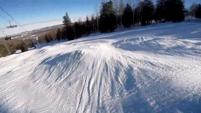 Байкальск. Гора Соболиная. Спуск на лыжах.