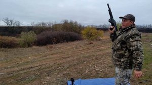 Из Сайга мк 03 по гонгу на 200 метров с новым загонником.