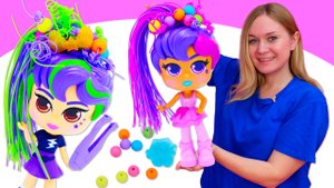 Видео куклы Керли Герлз наряжаются - игры для девочек в салон красоты. Прически куклам Curli Girls!