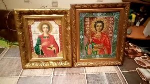 ИКОНА ПАНТЕЛЕЙМОНА ЦЕЛИТЕЛЯ/ВЫШИВКА БИСЕРОМ/НАШЕ ХОББИ.