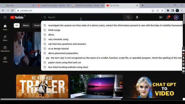 Get summary of any YouTube video New AI Tool! | chatgpt