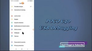 POCO C40 USB Debugging to connect to PC / otg