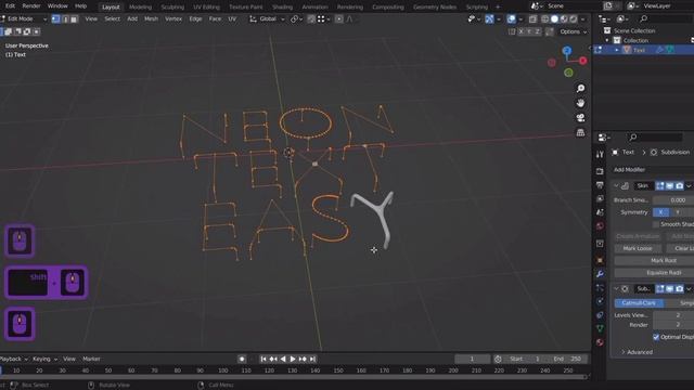 Easy Neon Text in Blender 3.0 | Blender Tutorial