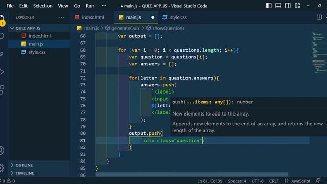 Javascript Quiz App